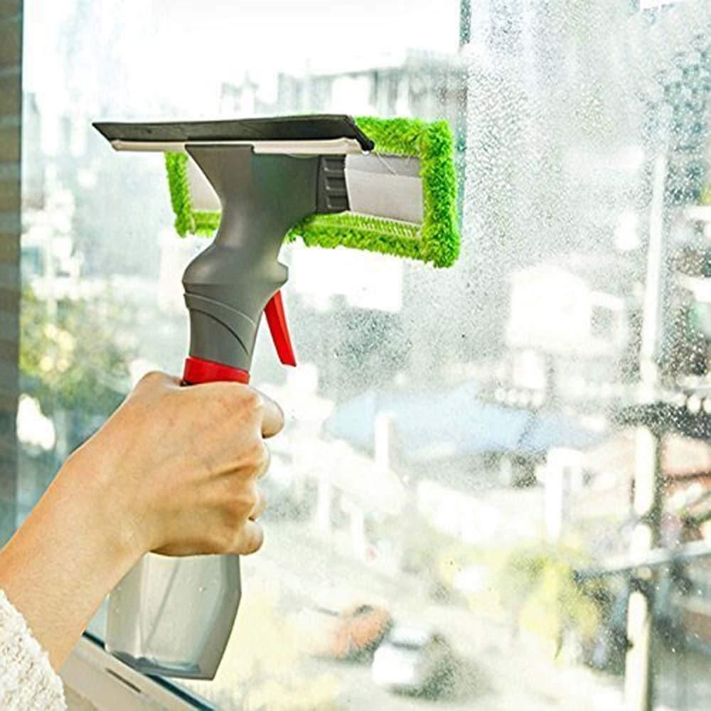 3-in-1 glass cleaner spray tool made of durable plastic for home window and mirror cleaning
