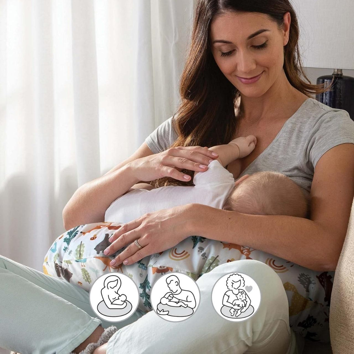 Baby Nursing Pillow Cover - Soft Fabric Nursing Support Cover