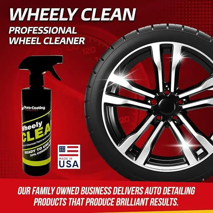 Two bottles of Dura Coating Technology Wheely Clean rim cleaning solution