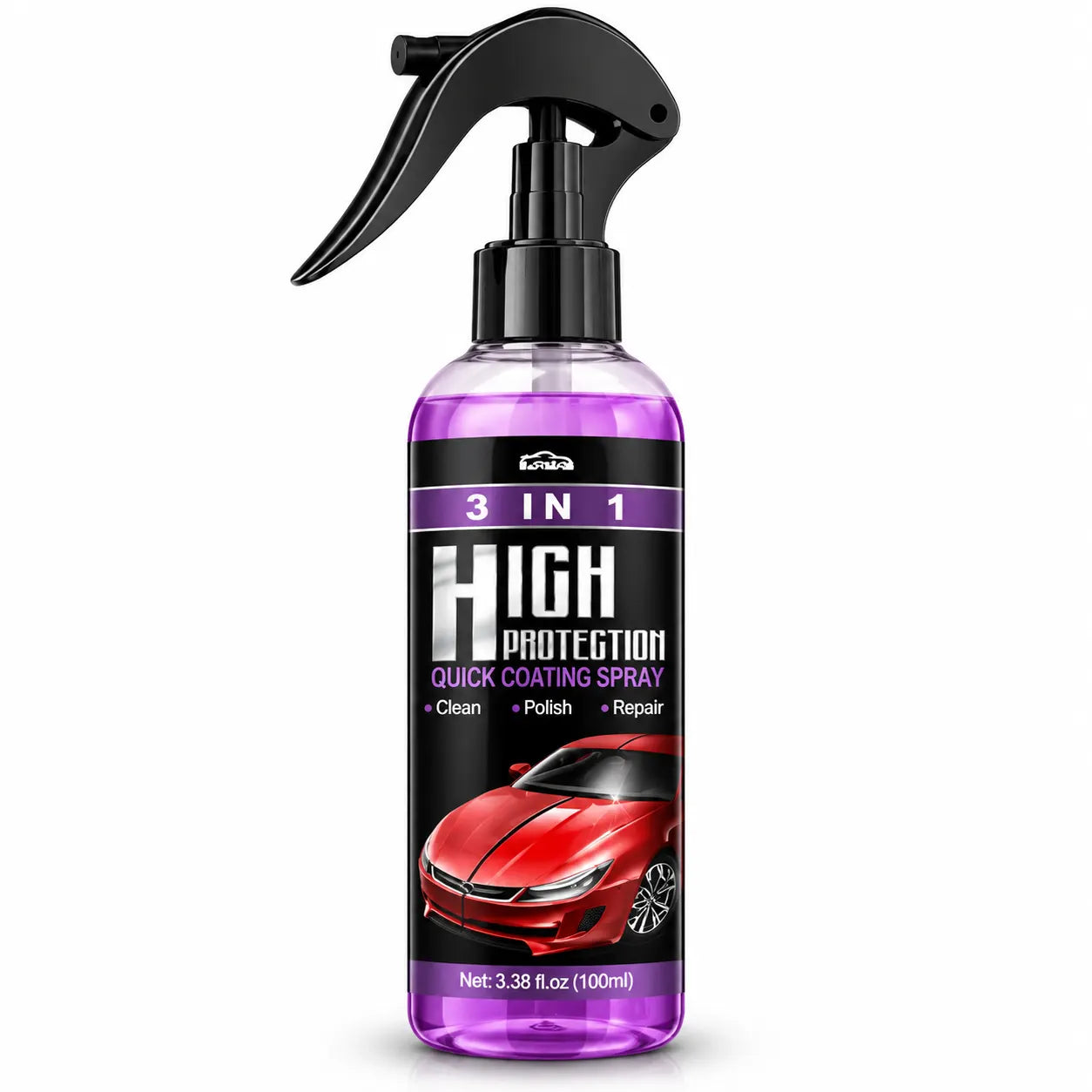 High Car Wax Quick Polish Spray - Carnauba and Beeswax Formula