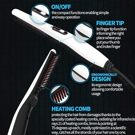 Travel Portable Styling Comb & Beard Iron, plastic