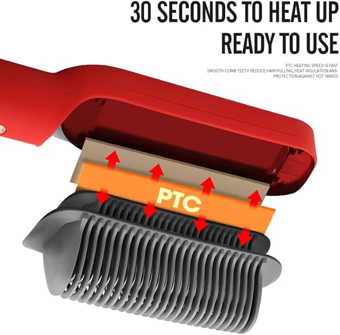 Heated Electric Straightening Comb, abs & ceramic