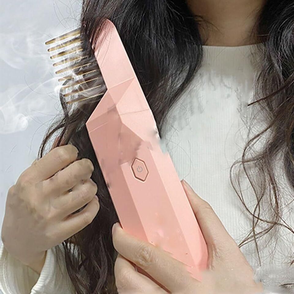 A portable multifunctional plastic comb designed for hair detangling and scalp massage.