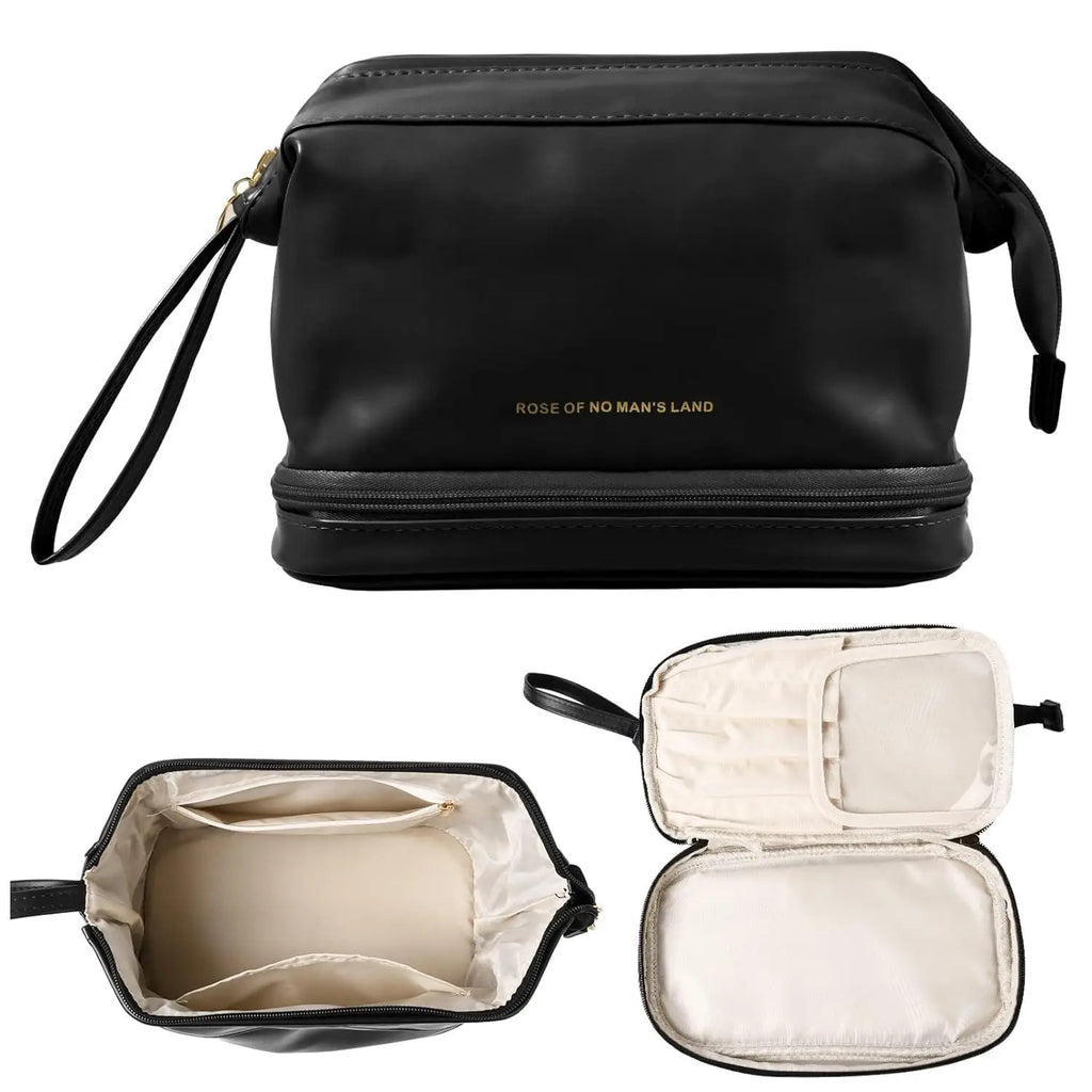 Large Capacity Cosmetic Travel Bag, leather