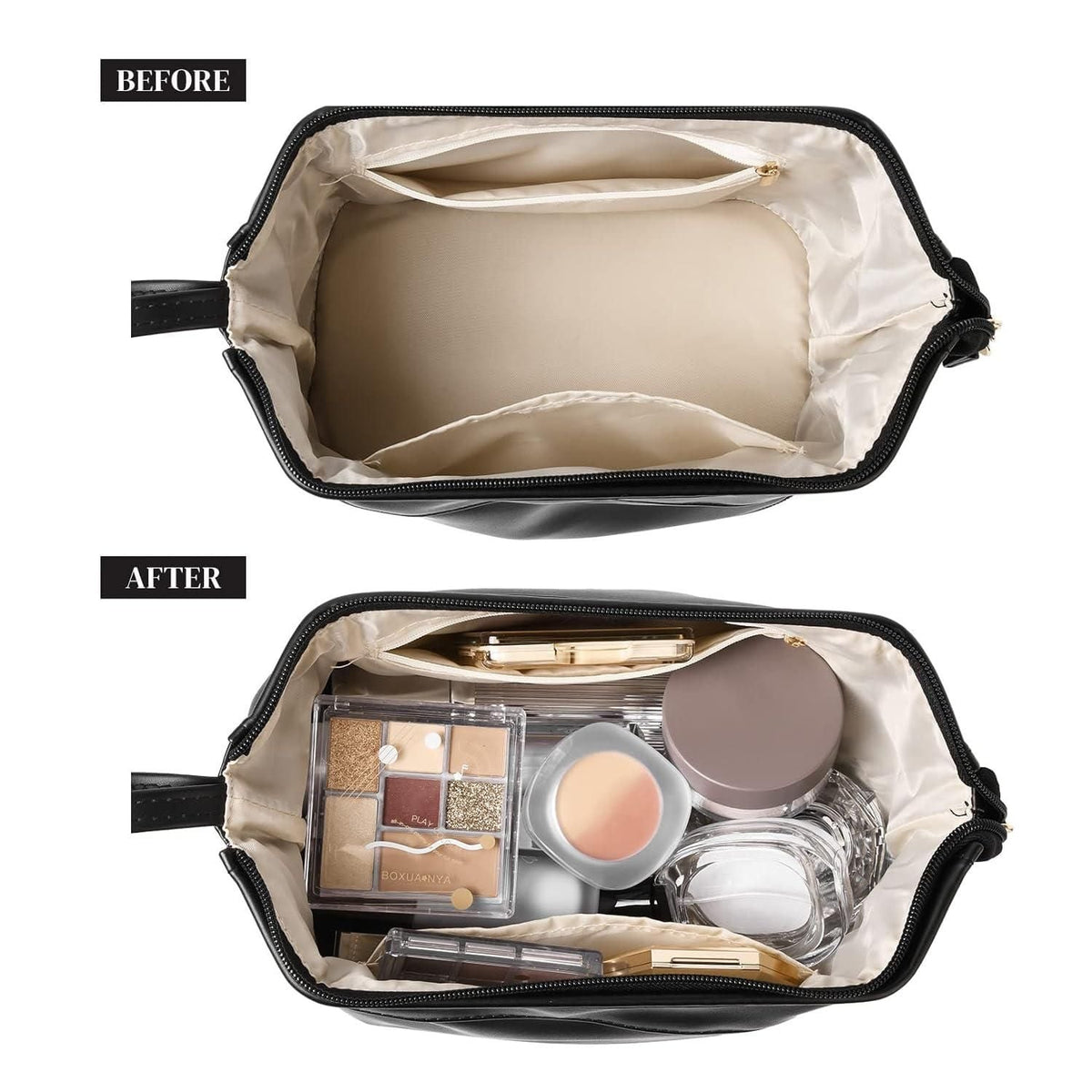 Large Capacity Cosmetic Travel Bag, leather