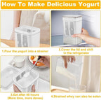 1100ML Yogurt Strainer with Fine Mesh and Lid for Thick Greek Yogurt