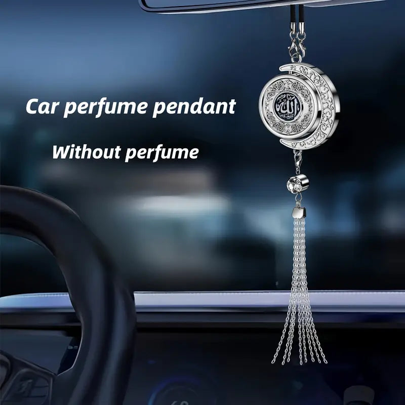 Stainless steel car perfume pendant hanging as an essential oil diffuser