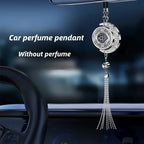Stainless steel car perfume pendant hanging as an essential oil diffuser