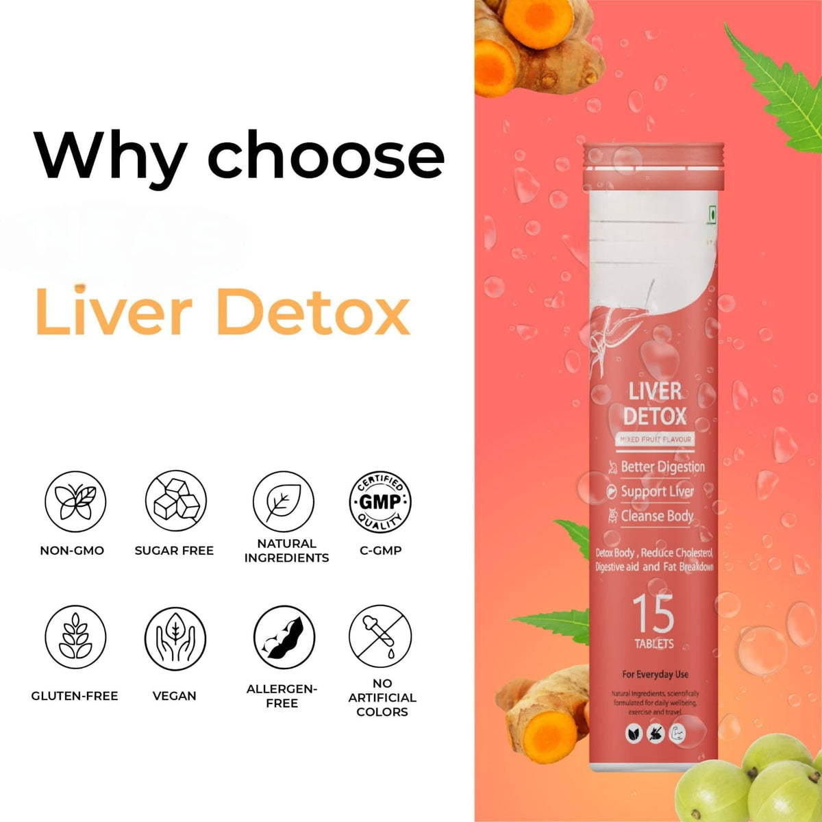Liver Detox Effervescent Tablets - 15 Tablets
