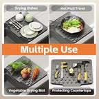 Extra Large Silicone Dish Drying Mat for Kitchen Countertops (Assorted Color)