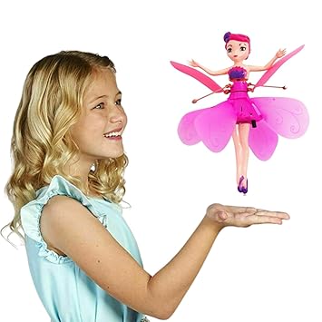 A rechargeable flying fairy princess doll in colourful plastic design