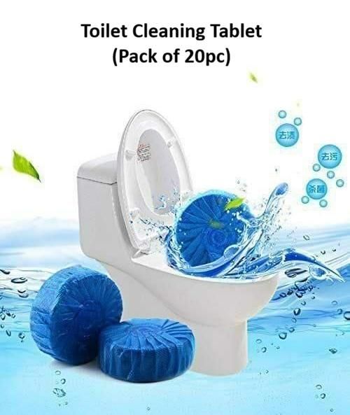 A pack of 20 white drain cleaning tablets for home pipe maintenance