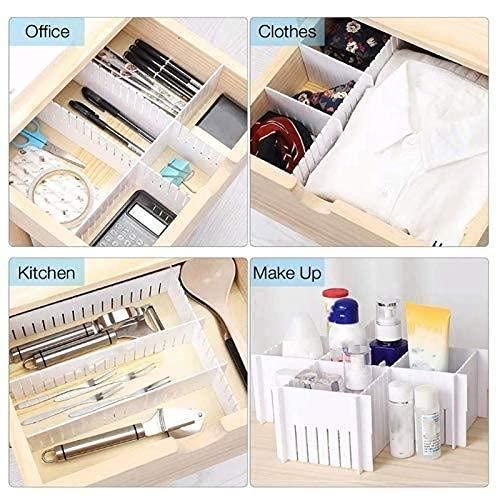 8 Pcs Adjustable Drawer Organiser Dividers in Assorted Colors