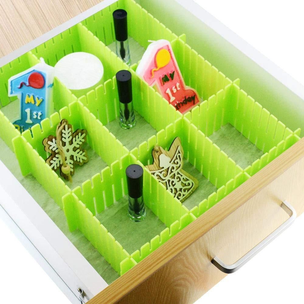 8 Pcs Adjustable Drawer Organiser Dividers in Assorted Colors