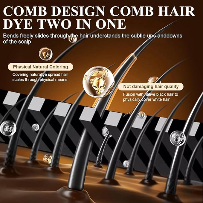 2-in-1 Hair Color Stick, Hair Dye Stick with Comb, 20 gm