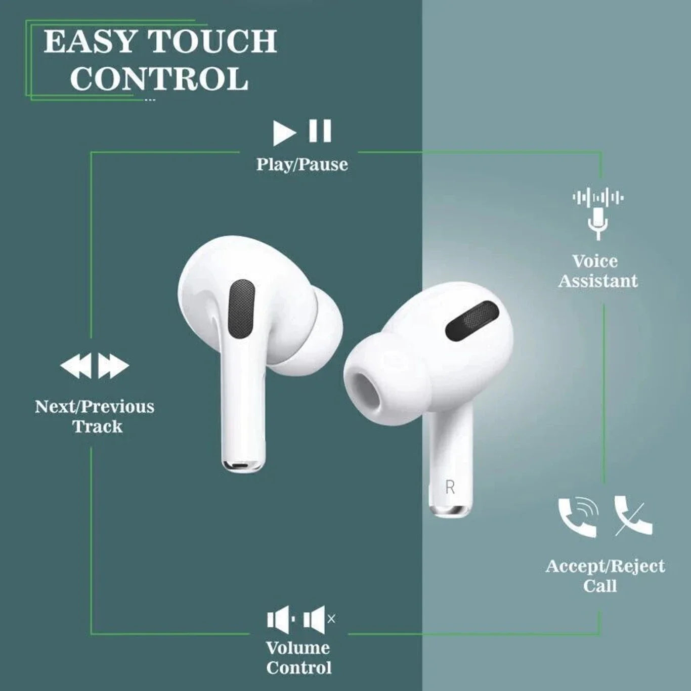 Wireless Earbuds with Active Noise Cancellation and Deep Bass
