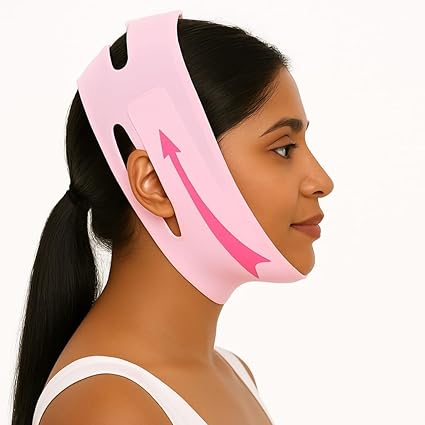 Reusable Silicone Double Chin Reducer, Face Slimming V-Line Belt, silicone