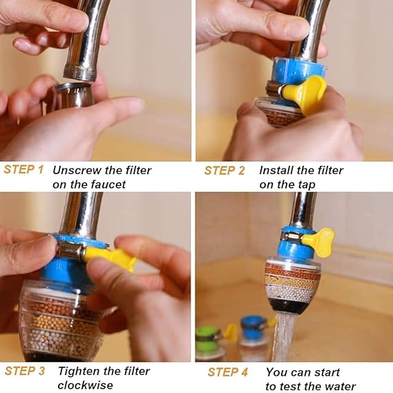 Faucet Filter- Six Layer Activated Carbon Water Faucet Filter, plastic, pack of 1