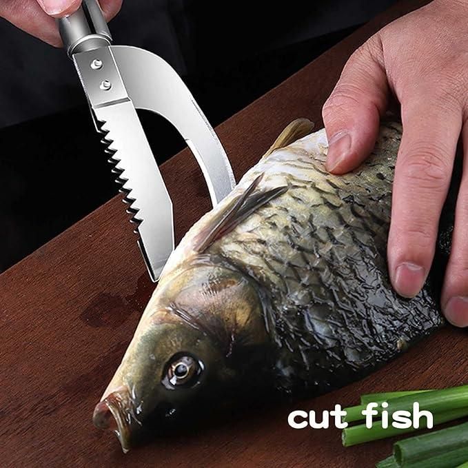 3-in-1 Stainless Steel Fish Scaler Scraper Tool