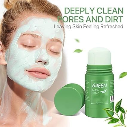 Green Tea Cleansing Clay Stick, Blackhead & Deep Pore Remover for Oily Skin