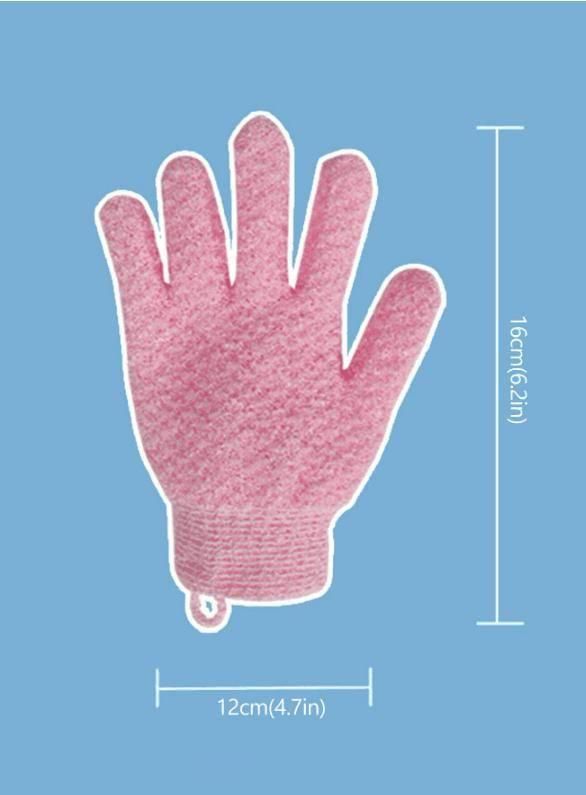 Five Figure Bath Gloves - Stretchable Woven Polyester Exfoliation Mitts