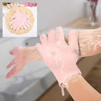 Five Figure Bath Gloves - Stretchable Woven Polyester Exfoliation Mitts
