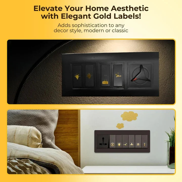 Black & Gold Switch Stickers, Set Of 300
