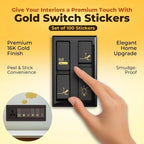 A set of 100 black and gold adhesive stickers for light switches