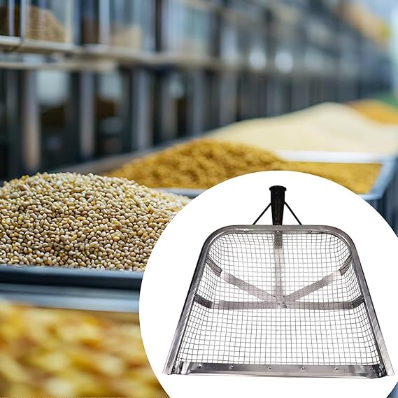 Portable Grain Sifter and Garden Soil Sieve, Manganese Steel Mesh
