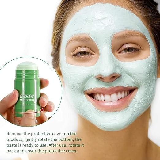 Green Tea Cleansing Clay Stick, Blackhead & Deep Pore Remover for Oily Skin