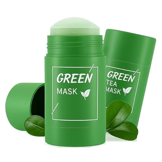 Two green tea cleansing clay sticks with twist-up applicators