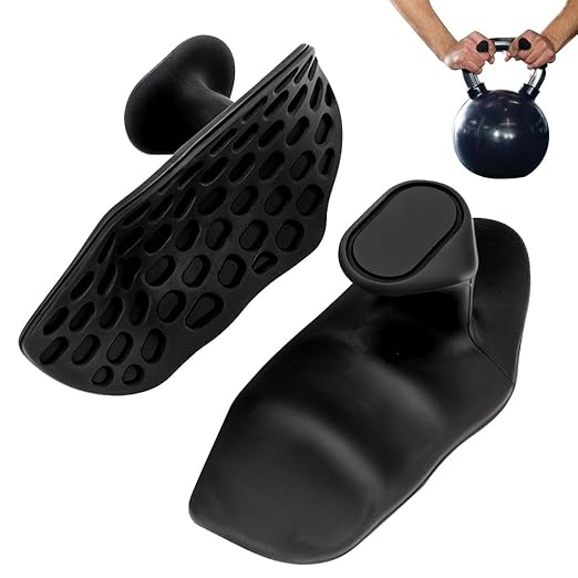 A pair of black rubber weight lifting grips for gym training