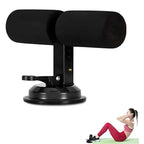 A metal sit up assistant bar used for core strength training exercises on a flat floor surface.