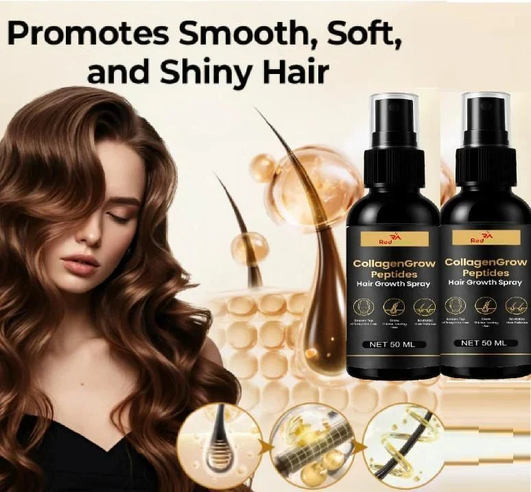 Two 50ml spray bottles of Collagen Grow Hair Restore treatment