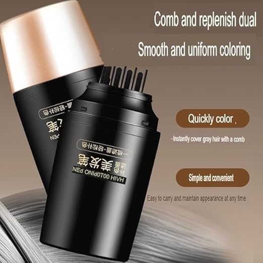 Waterproof hair color pen with an integrated applicator comb for root touch-ups