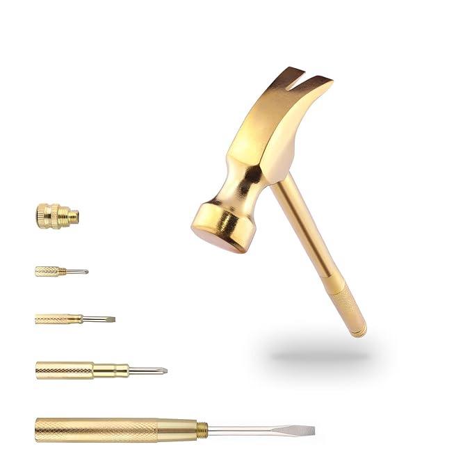 6-in-1 Multifunction Carbon Steel Mini Hammer with Integrated Screwdriver Set