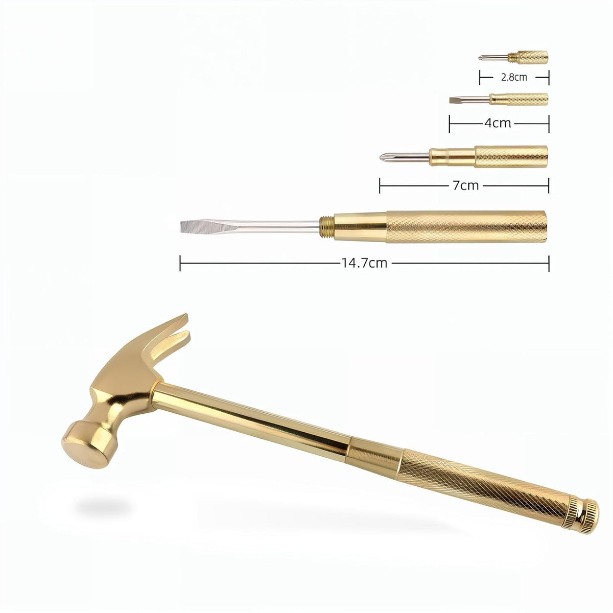 6-in-1 Multifunction Carbon Steel Mini Hammer with Integrated Screwdriver Set