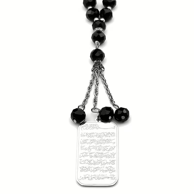 Decorative Car Hanging Pendant with Steel and Bead Accents