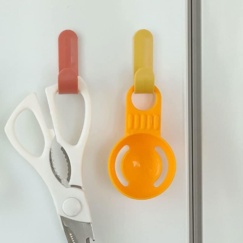 Adhesive Wall Hooks, Heavy-Duty Plastic Hooks - Pack of 5