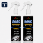 Two 200 ml bottles of headlight refurbishment solution for car lens maintenance