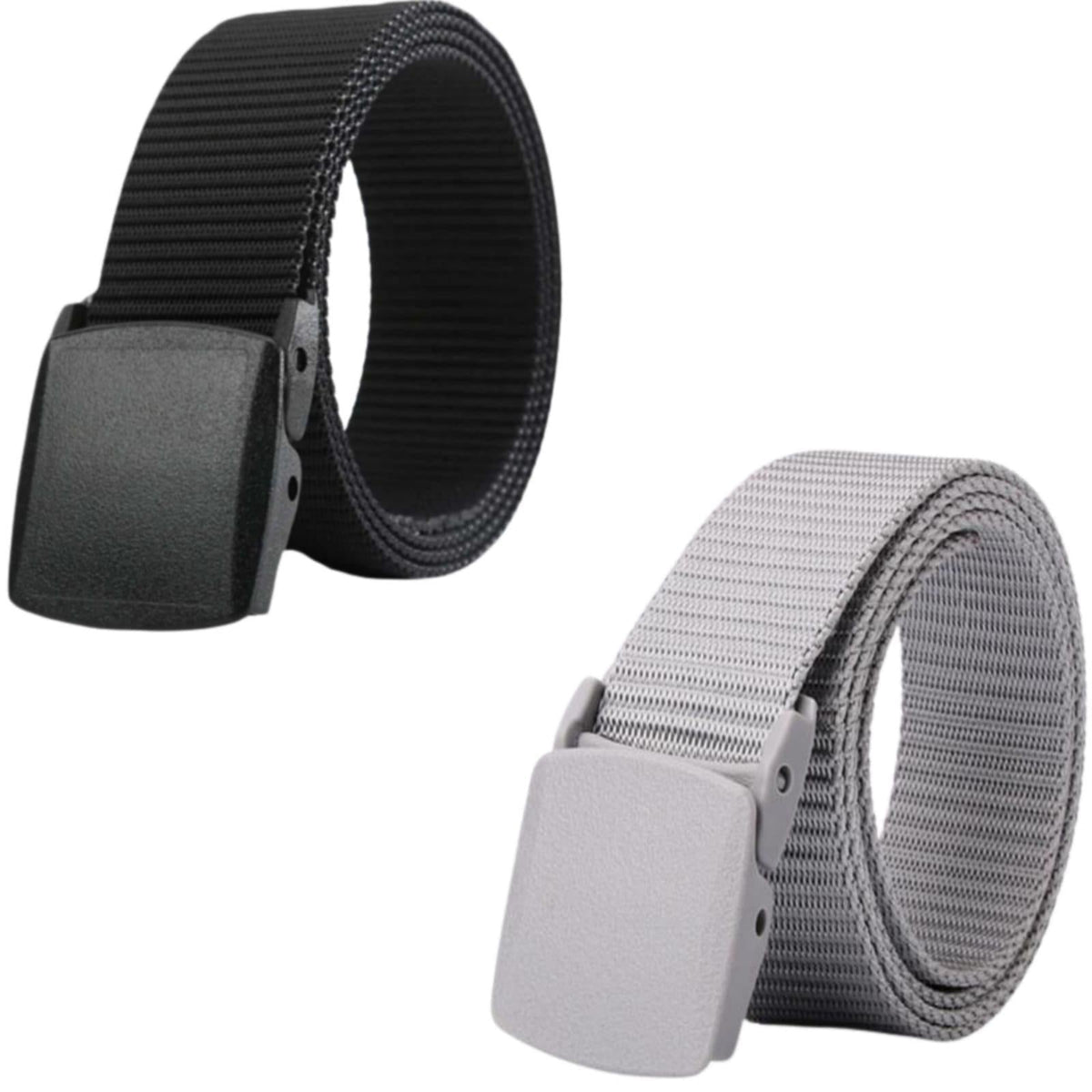 Unisex canvas belt set of two in a neutral casual style