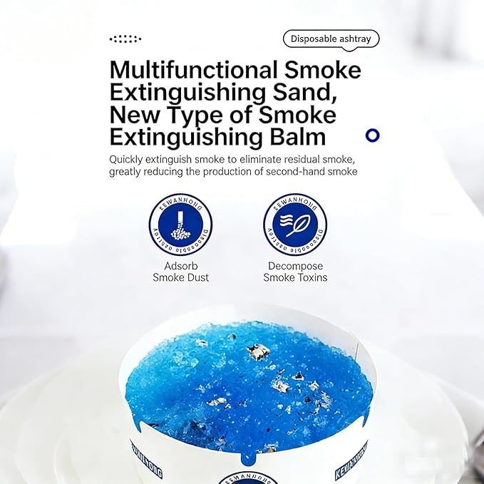 Portable Disposable Foam Ashtray with Absorbent Gel - Pack of 5