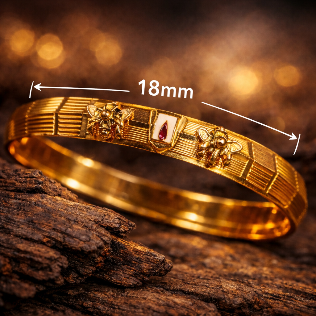 Bharatyug Lord Balaji Gold Kada - Traditional Religious Accessory