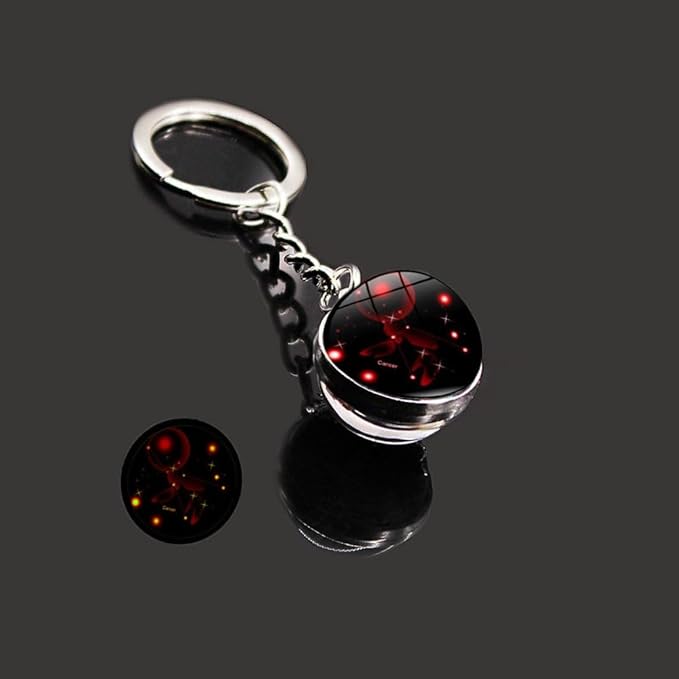 Twelve Constellations Gemstone Key Chain for Bags, Backpacks, and Car Keys