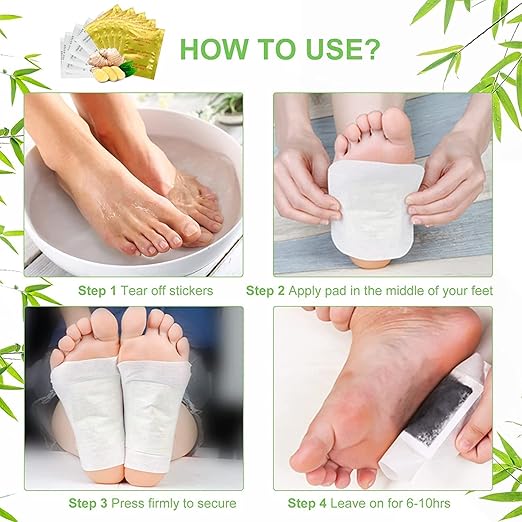 Organic Natural Detox Foot Pads for Body Wellness (Pack of 10)