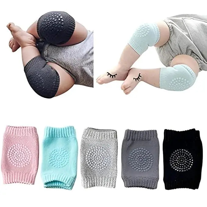 Baby Knee Pads for Crawling Safety - Cotton Protection for Infants - 2 Pair Pack