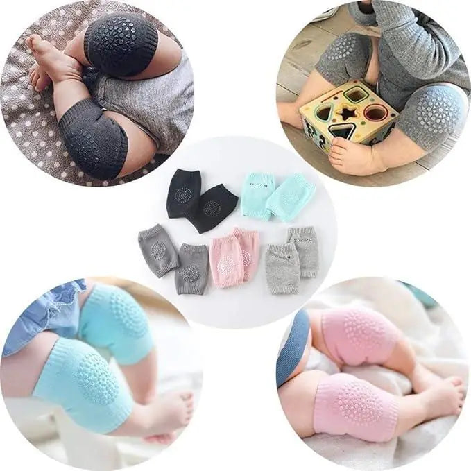 Baby Knee Pads for Crawling Safety - Cotton Protection for Infants - 2 Pair Pack