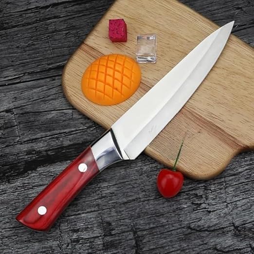 German stainless steel chef's knife with a polished metallic blade and handle.
