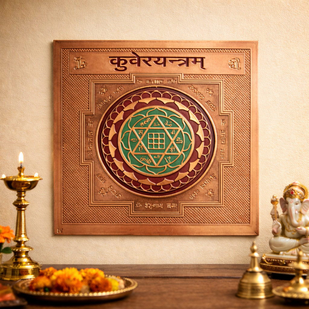 Kuber Yantra for Health, Wealth, Prosperity and Success - Copper