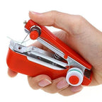 Two portable mini manual sewing machines in plastic
